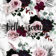 Charger l'image dans la galerie, COLLECTION FLEURS_FOND MARBRÉ BLANC_EXCLUSIF - STOCK