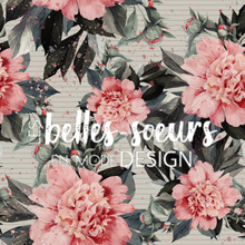 Charger l'image dans la galerie, COLLECTION FLEURS - PIVOINES ROSE FOND VERT LIGNÉ - EXCLUSIF - STOCK