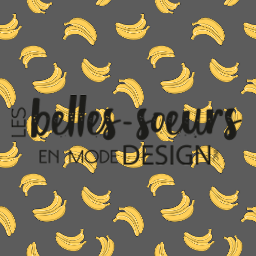 COLLECTION FRUITS_BANANES MINIMALISTES GRISES_EXCLUSIF - STOCK