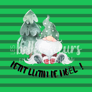 PANNEAU_LUTIN DE NOËL vert - ENFANT - EXCLUSIF - STOCK